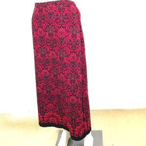 Notations Red/Black Paisley Maxi/Midi Skirt